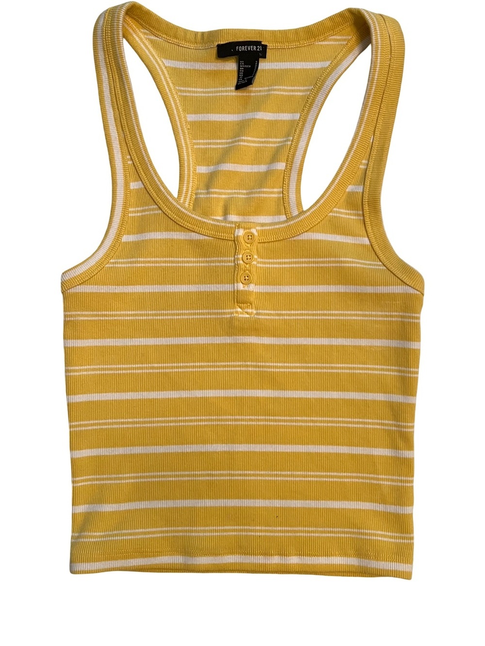 Forever 21 yellow striped tank